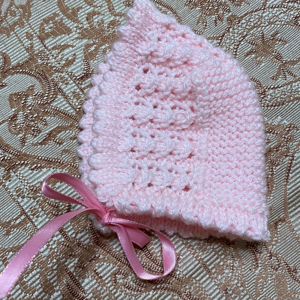NEW HAND MADE PINK CAP 3MONTHS